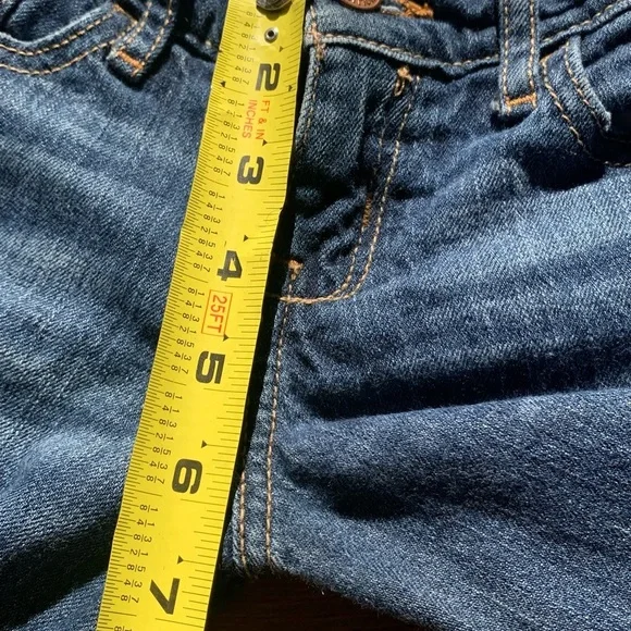 Hollister Women's Blue Jeans Size 0 Zipper Bottom Distressed High Rise Midi - Picture 8 of 13